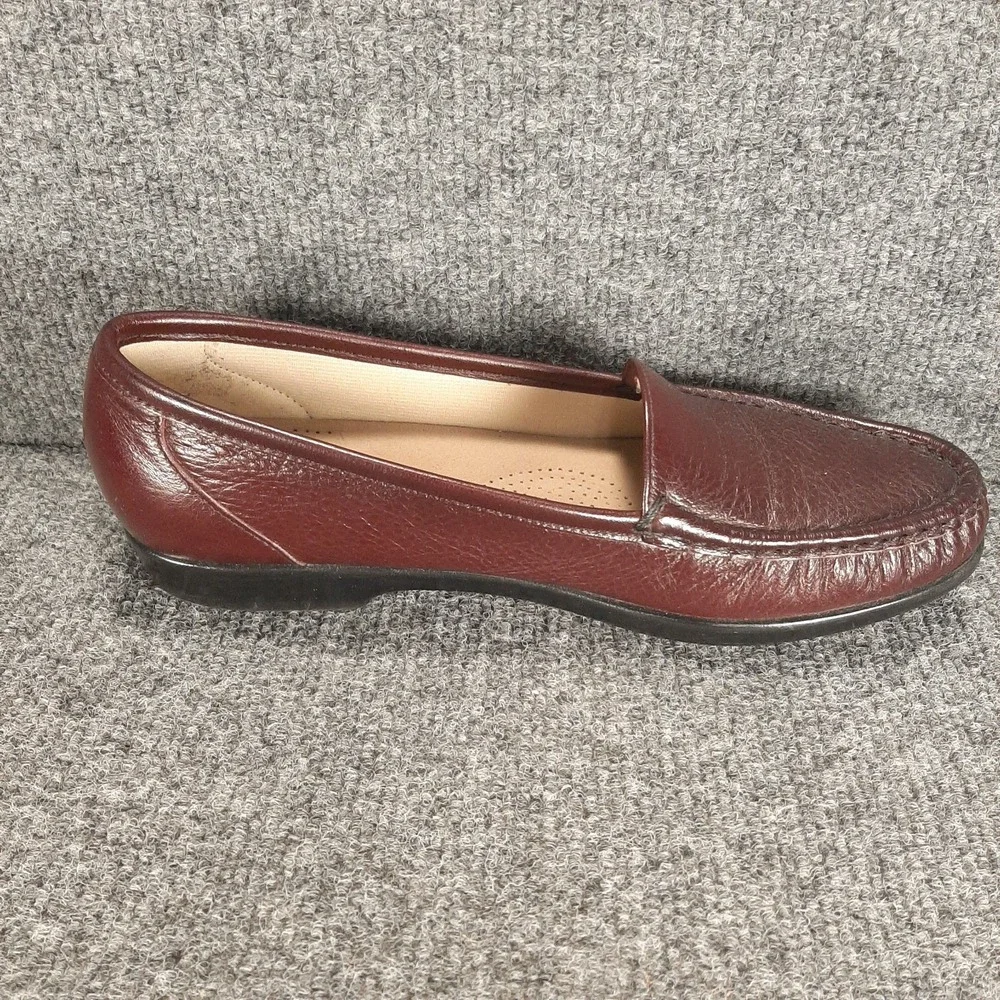 SAS Tripad Comfort Slip On Loafers Women's Size 8.5N Burgundy Pebble Grain